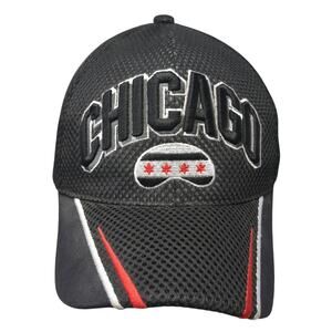 Chicago Strapback Baseball Cap Black One Size Adjustable Embroidered Big Bear